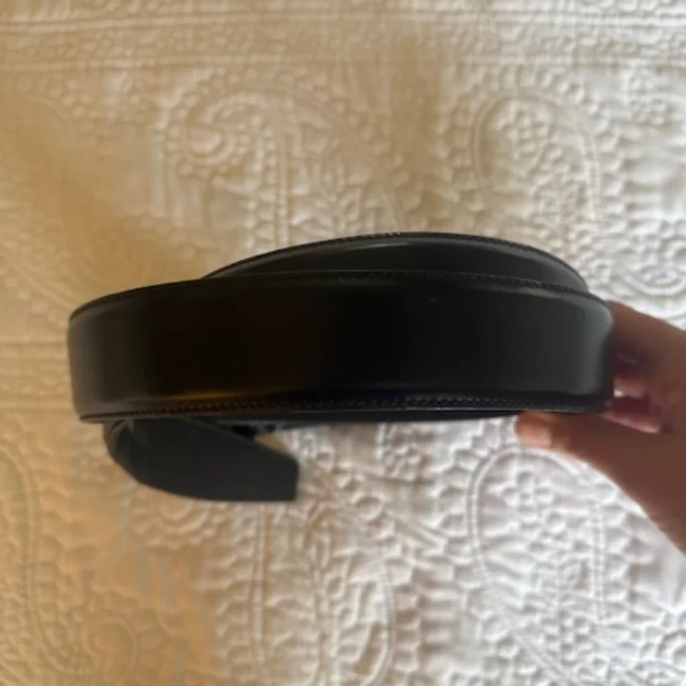 men prada leather black belt size42